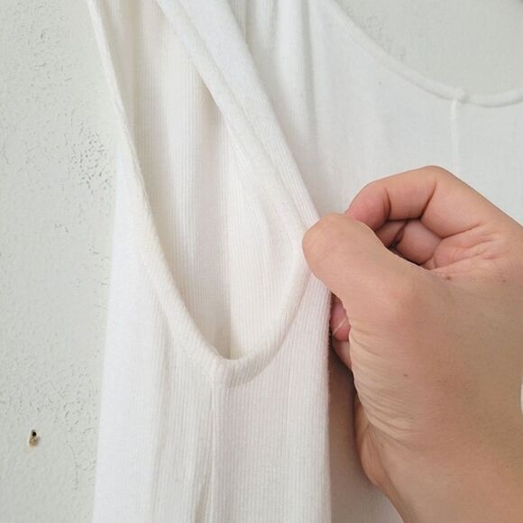 Free People Beach Dress White Ribbed Small Sleeveless - Picture 9 of 10